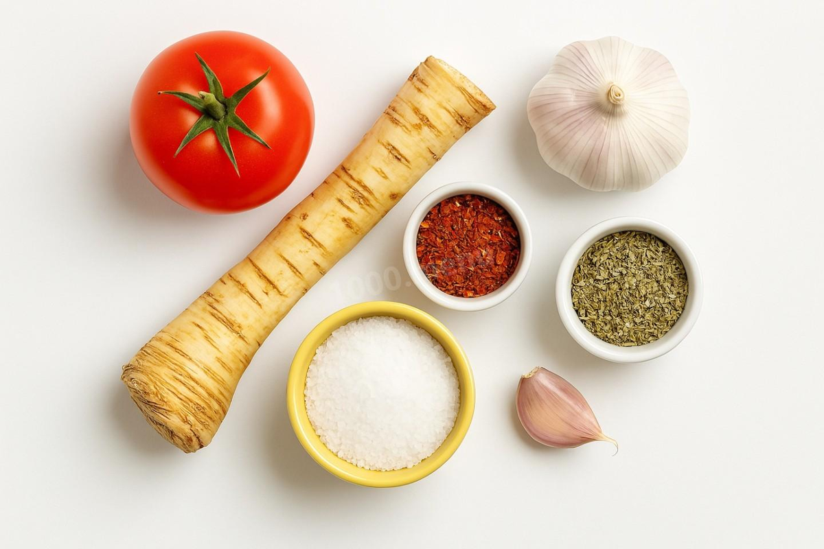 Необычная закуска на зиму: помидоры с хреном и чесноком