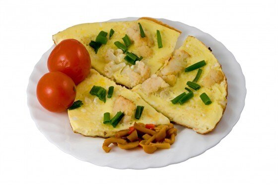 Нежный омлет с цветной капустой