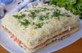 Закусочный торт со скумбрией