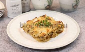 Неповторимая запеканка из белокочанной капусты с курицей и грибами